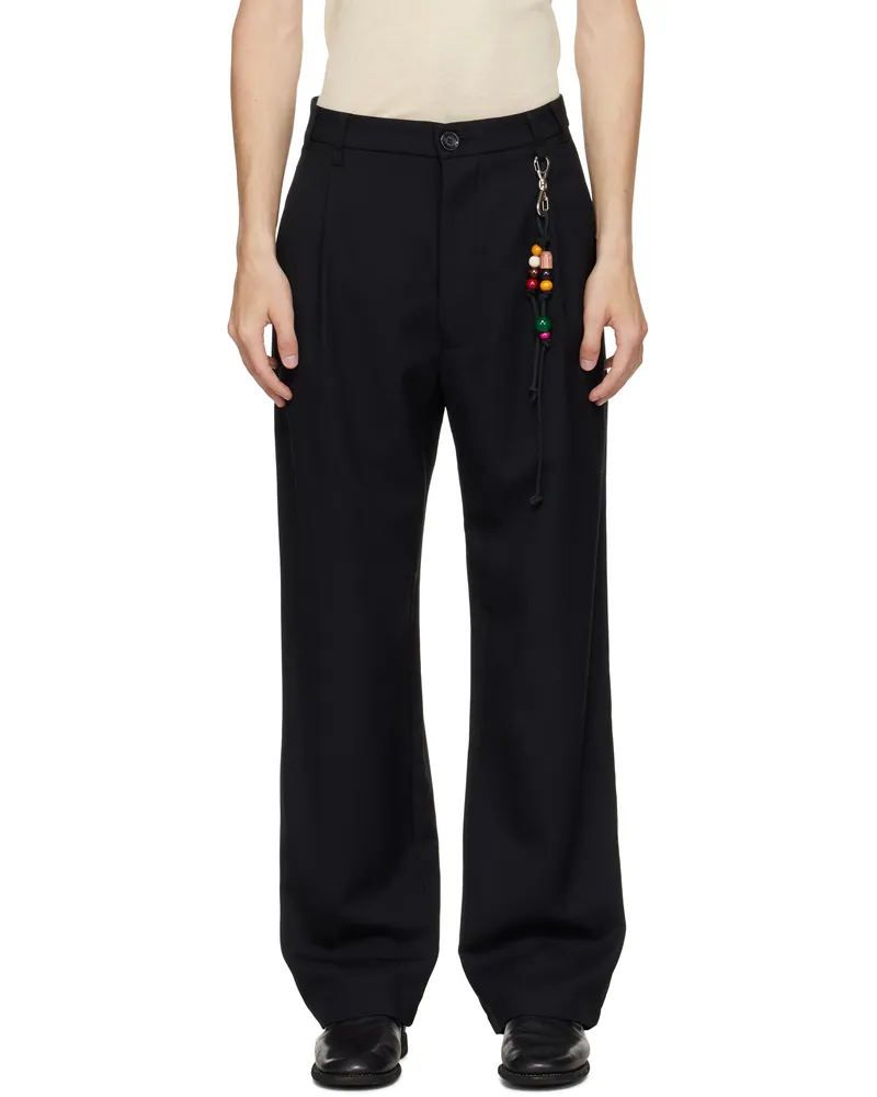 Song For The Mute Black Loose Pleated Trousers Black