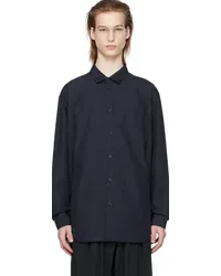 ATON Navy Washed Shirt Navy