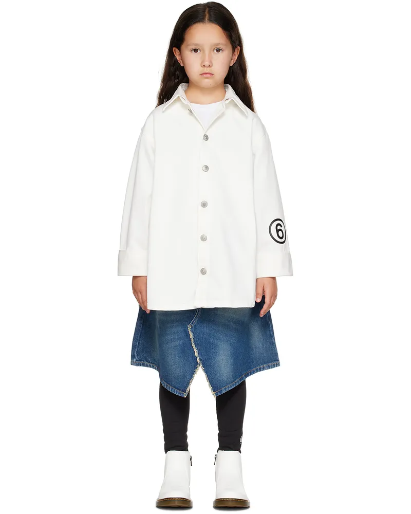 Maison Margiela Kids White Printed Denim Shirt Mm015