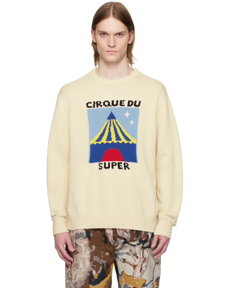 KidSuper Off-White Cirque du Soleil Edition 'Super' Tent Sweater Cream