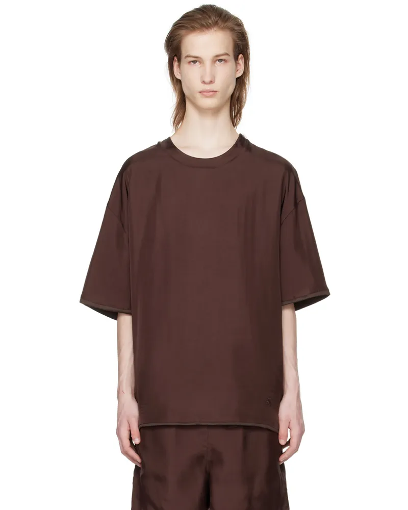 Jil Sander Burgundy & Brown Reversible T-Shirt 208