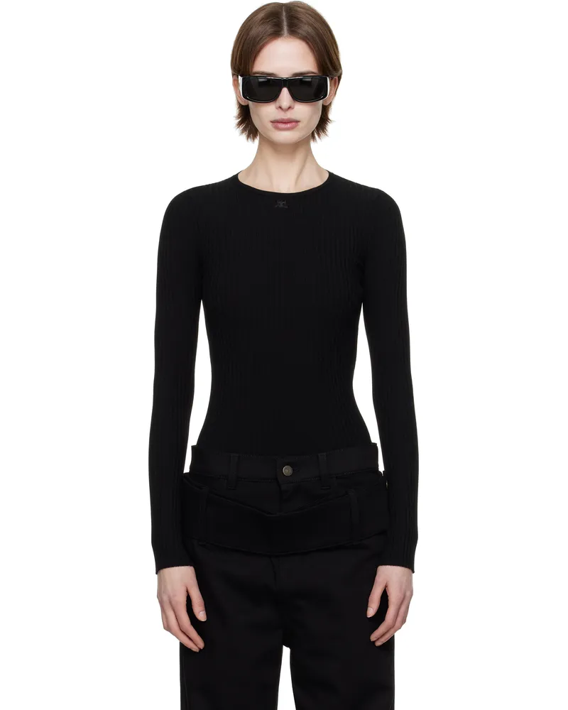 Courrèges Black Lingerie Detail Knitted Sweater 9999