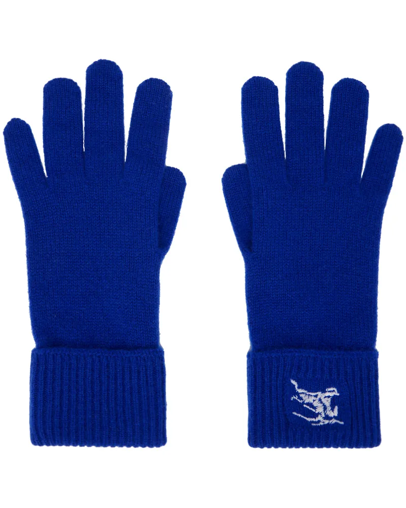 Burberry Blue Cashmere Blend Gloves Knight