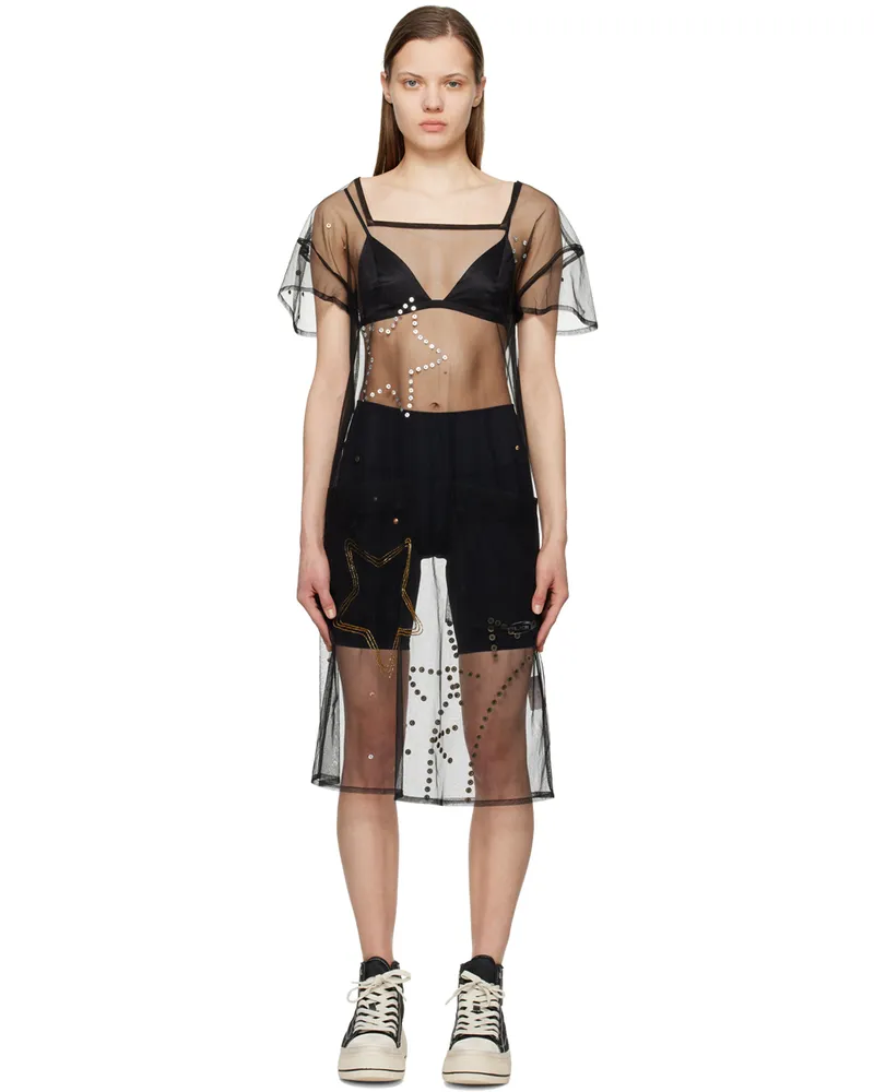 Sky High Farm Workwear Black Constellation Embroidered Midi Dress 1