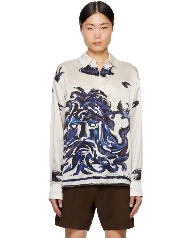 COMMAS Beige Printed Long Sleeve Shirt Neptunes