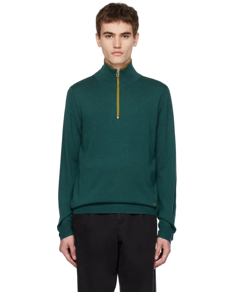 Paul Smith Blue Half Zip Sweater 46