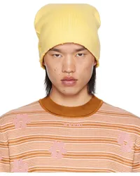 Marni Yellow Mohair Logo Beanie 00ypineapple