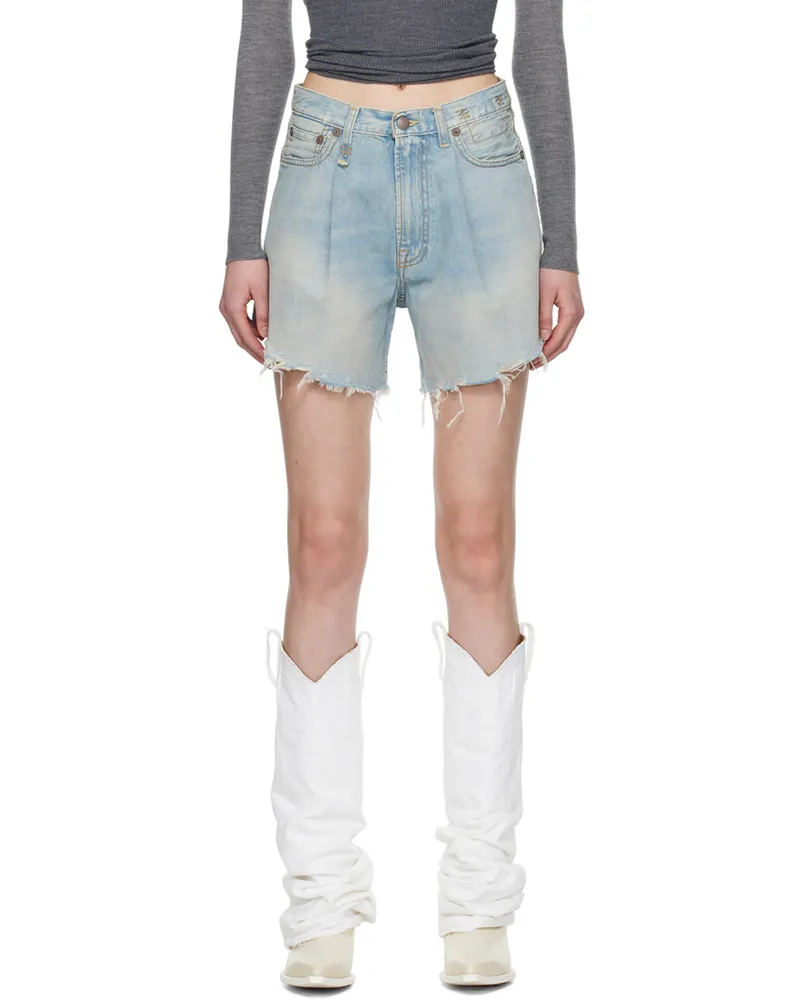 R13 SSENSE Exclusive Blue Damon Denim Shorts Lennon