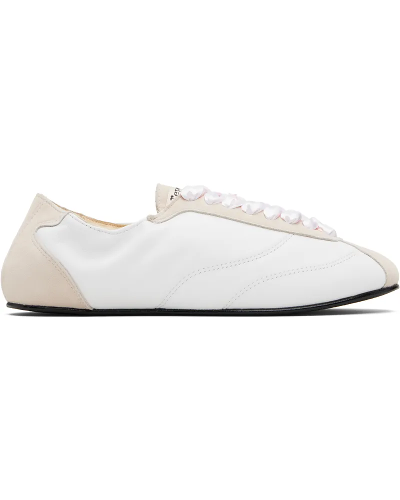 Repetto White Silk Tennis Sneakers 50