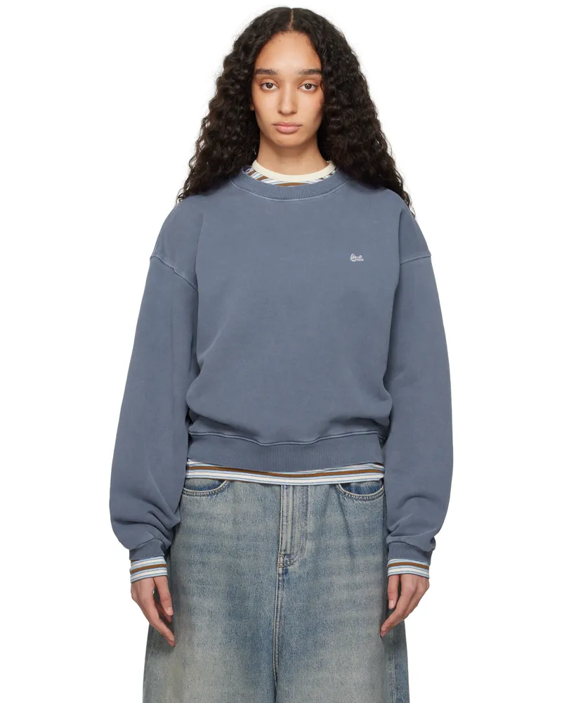 ERL Blue 'ERL' Crewneck Sweatshirt 1