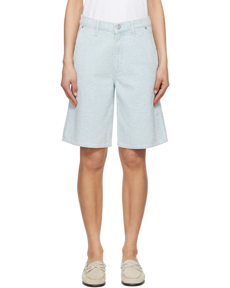 Rag & Bone Blue Tailored McKenna Textured Denim Shorts Sktwd