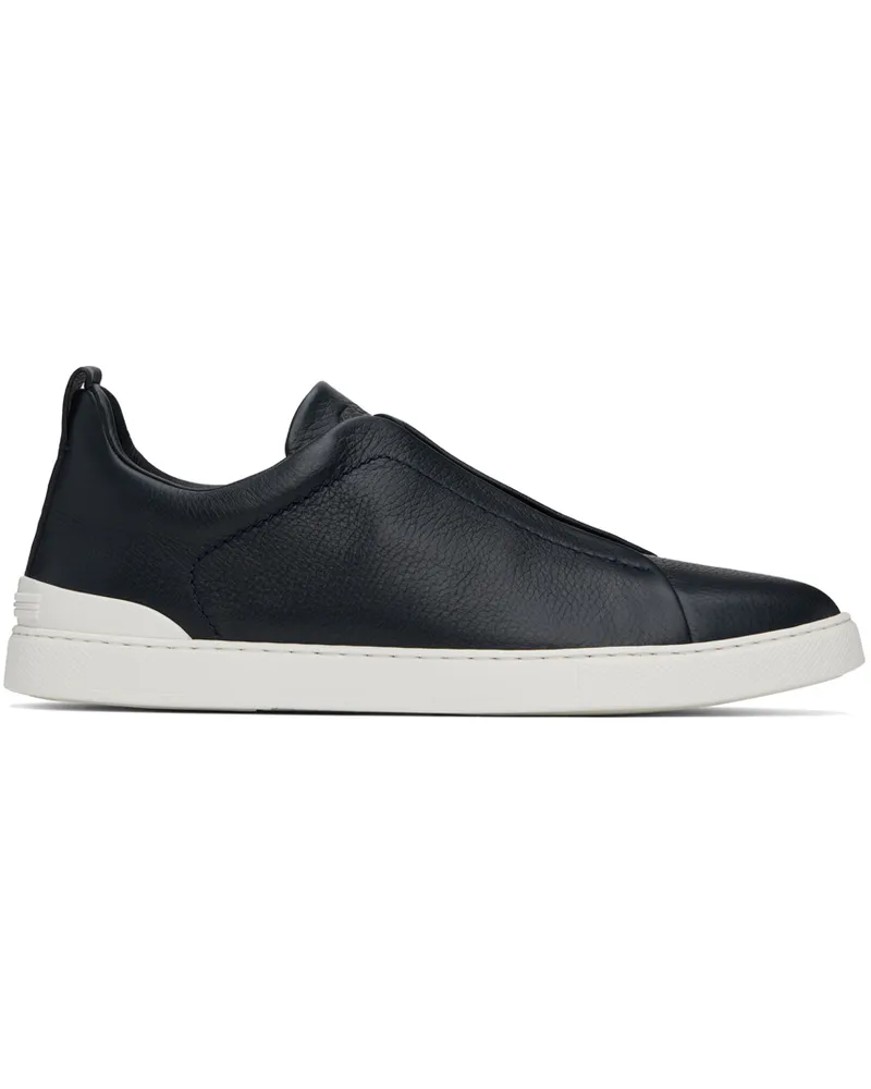 Ermenegildo Zegna Navy Triple Stitch Sneakers Nav