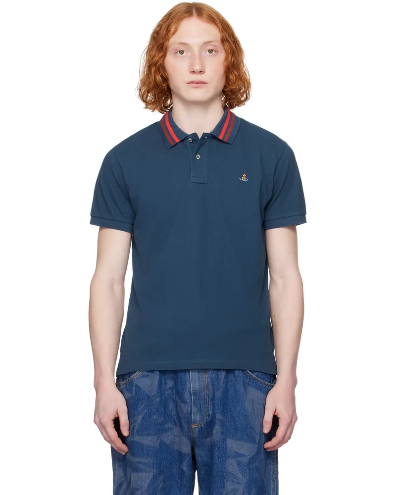 Vivienne Westwood Navy Classic Polo Ss25-k419
