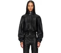 Black Raglan Leather Jacket
