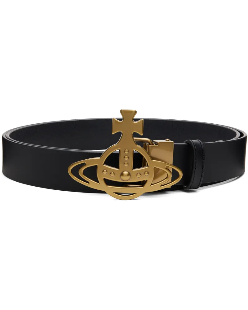 Vivienne Westwood Black Orb Buckle Belt Aw25-black