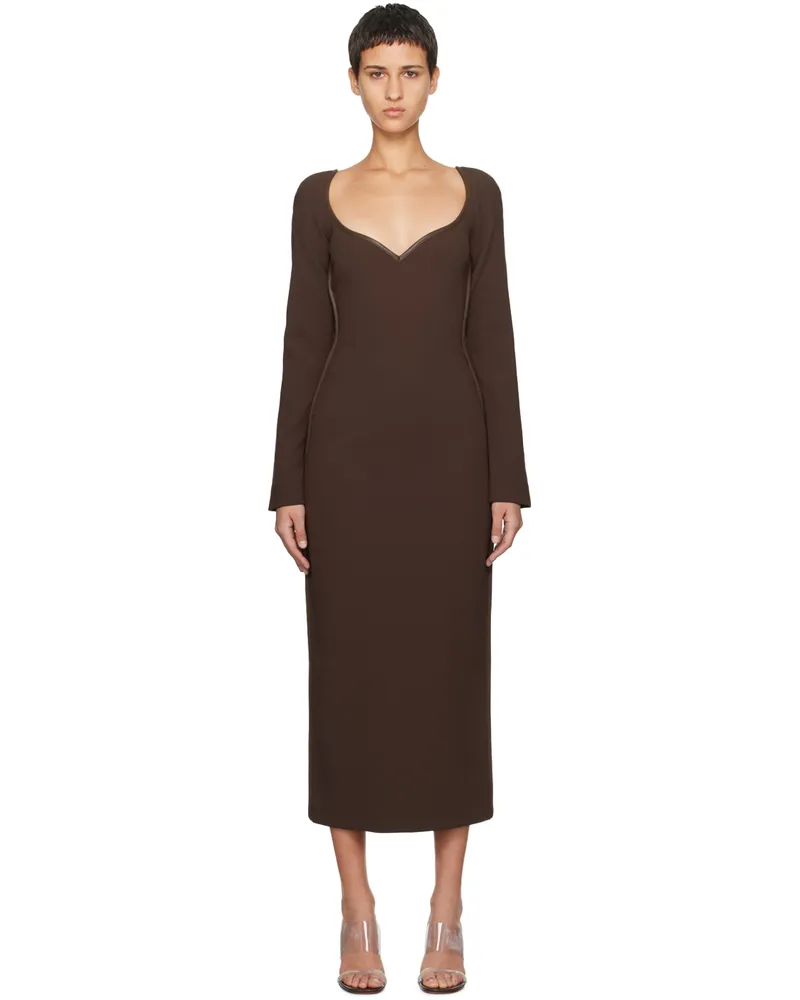 Paris Georgia Brown Fabienne Midi Dress Cocoa