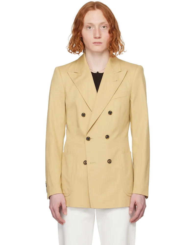 Dries van Noten Beige Peaked Blazer 103