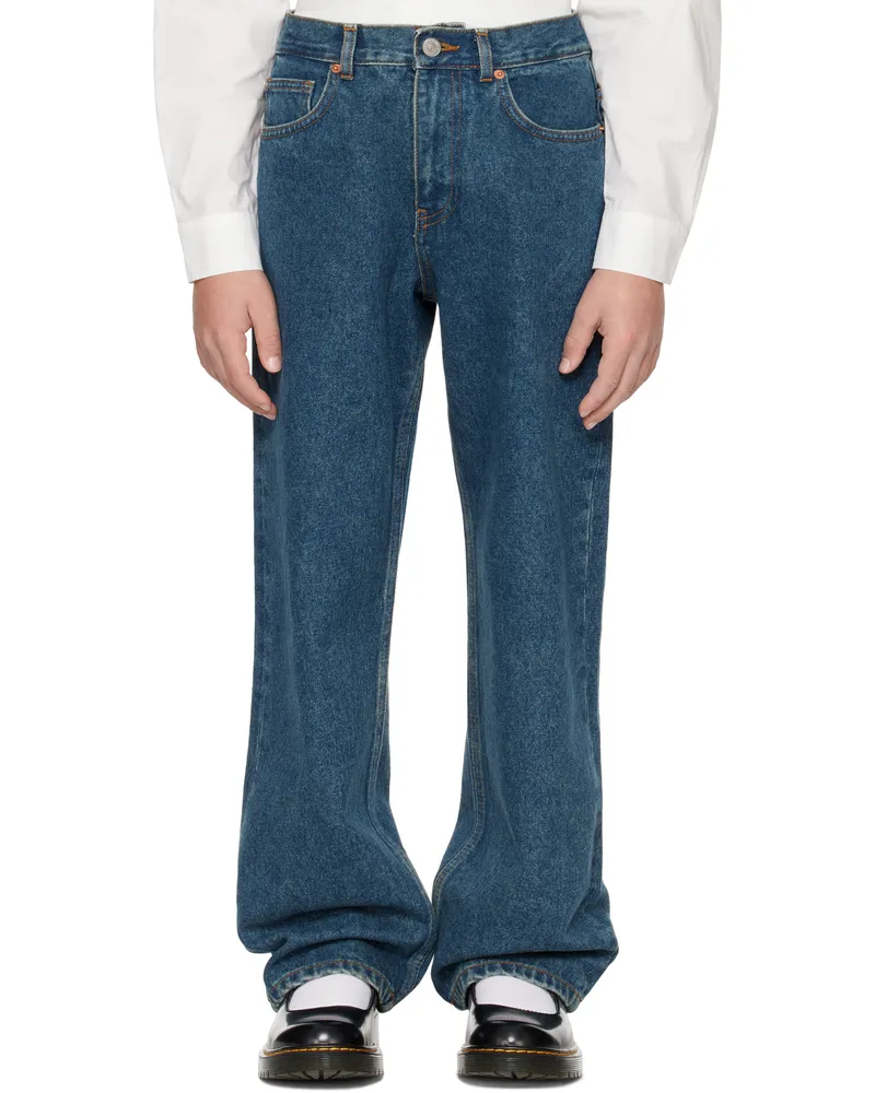 Maison Margiela Kids Blue Layered Waistband Jeans M601