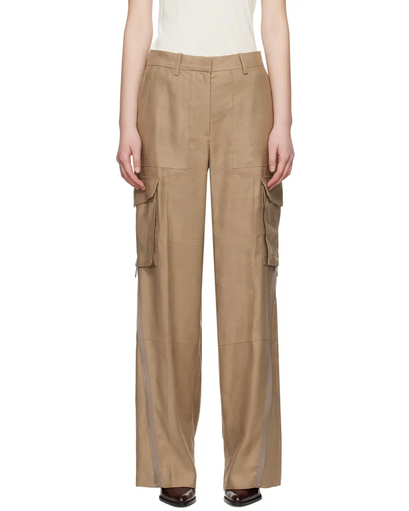 Helmut Lang Brown Cargo Carpenter Trousers Driftwood