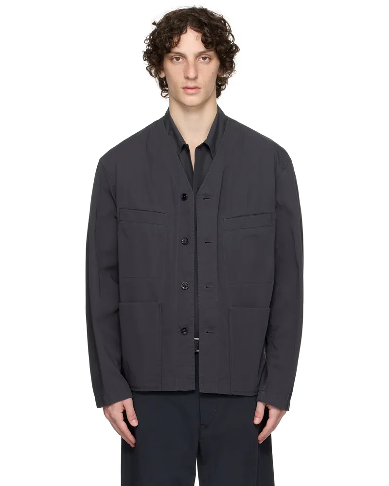 Christophe Lemaire Gray Collarless Overshirt Bk980