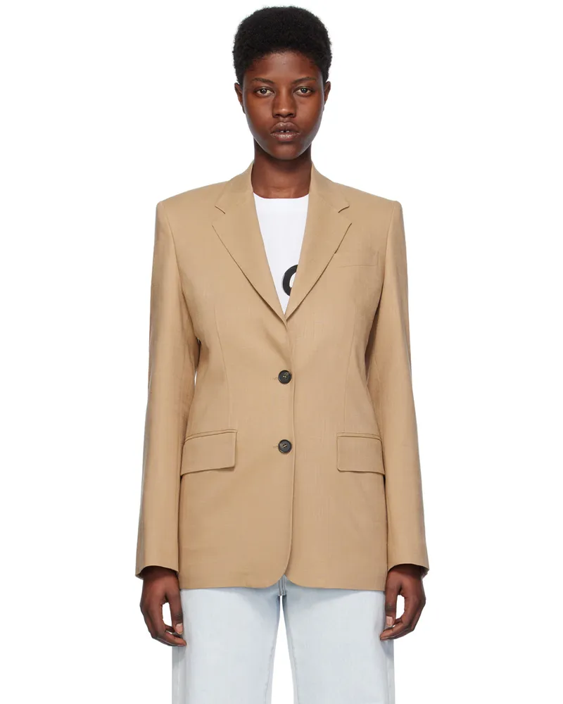 MSGM Beige Single-Breasted Blazer 23