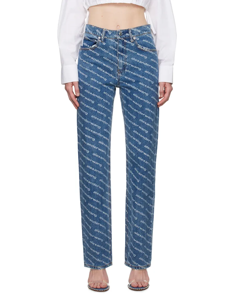 Alexander Wang Blue EZ Mid Rise Jeans Deep