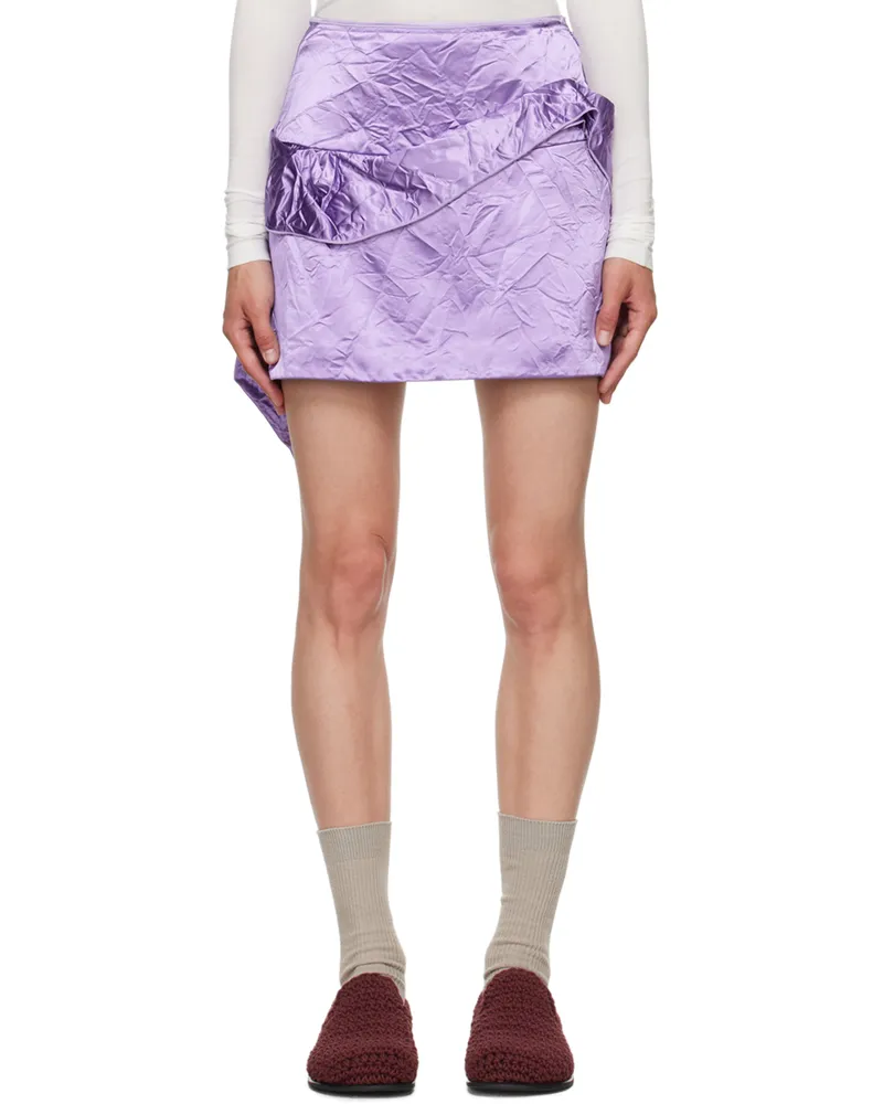 Meryll Rogge Purple Ruffled Miniskirt Lilac