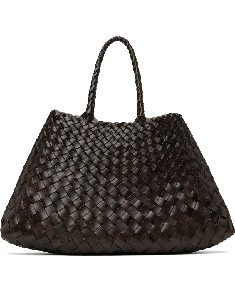 Dragon Diffusion Brown Santa Croce Small Tote Dark