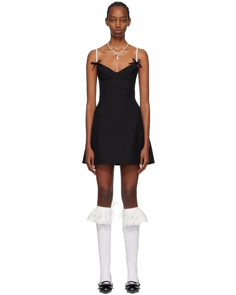 SHUSHU/TONG Black Paneled Minidress Ba100