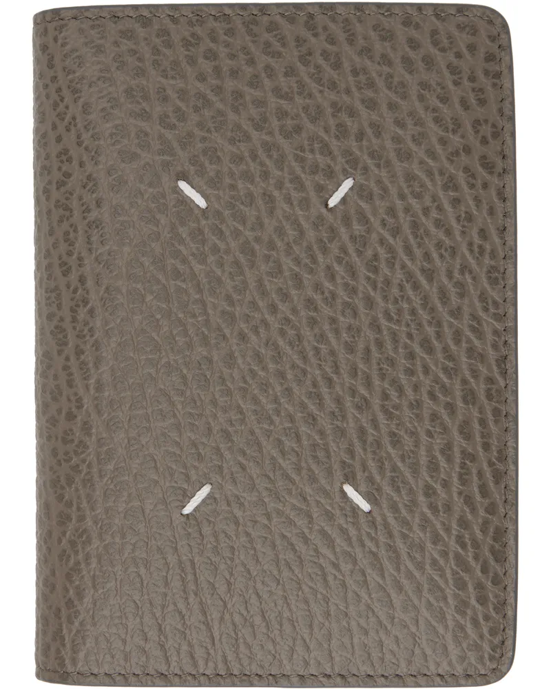 Maison Margiela Gray Calfskin Passport Holder Tgraphite