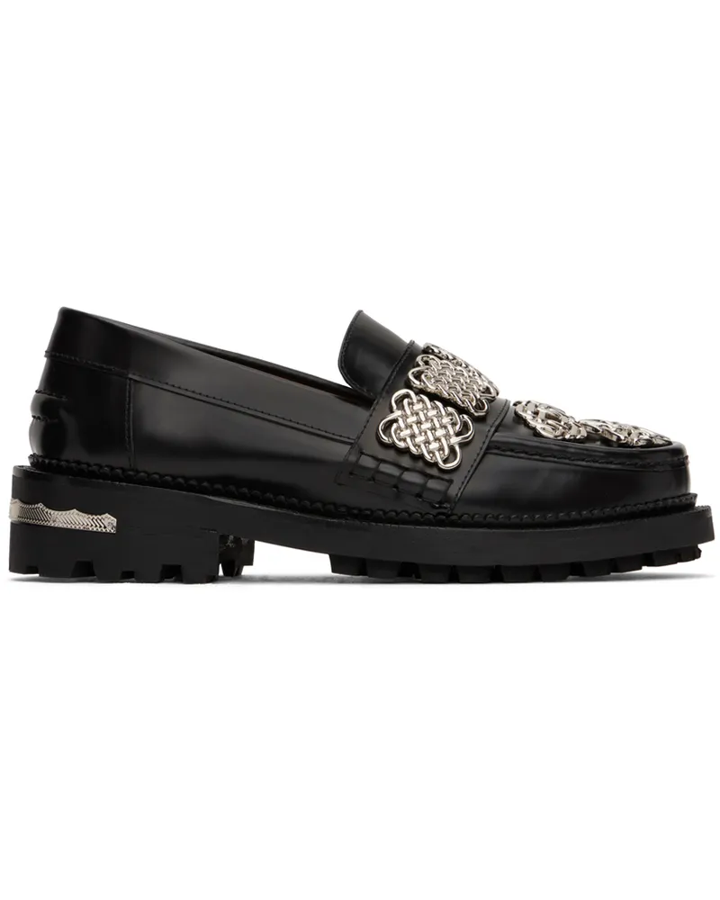 Toga SSENSE Exclusive Black Embellished Loafers Aj1086