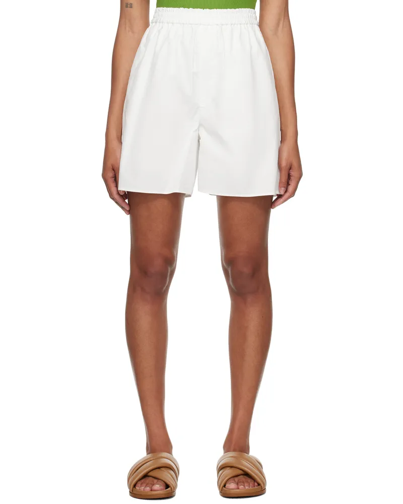 AURALEE White Drawstring Shorts White