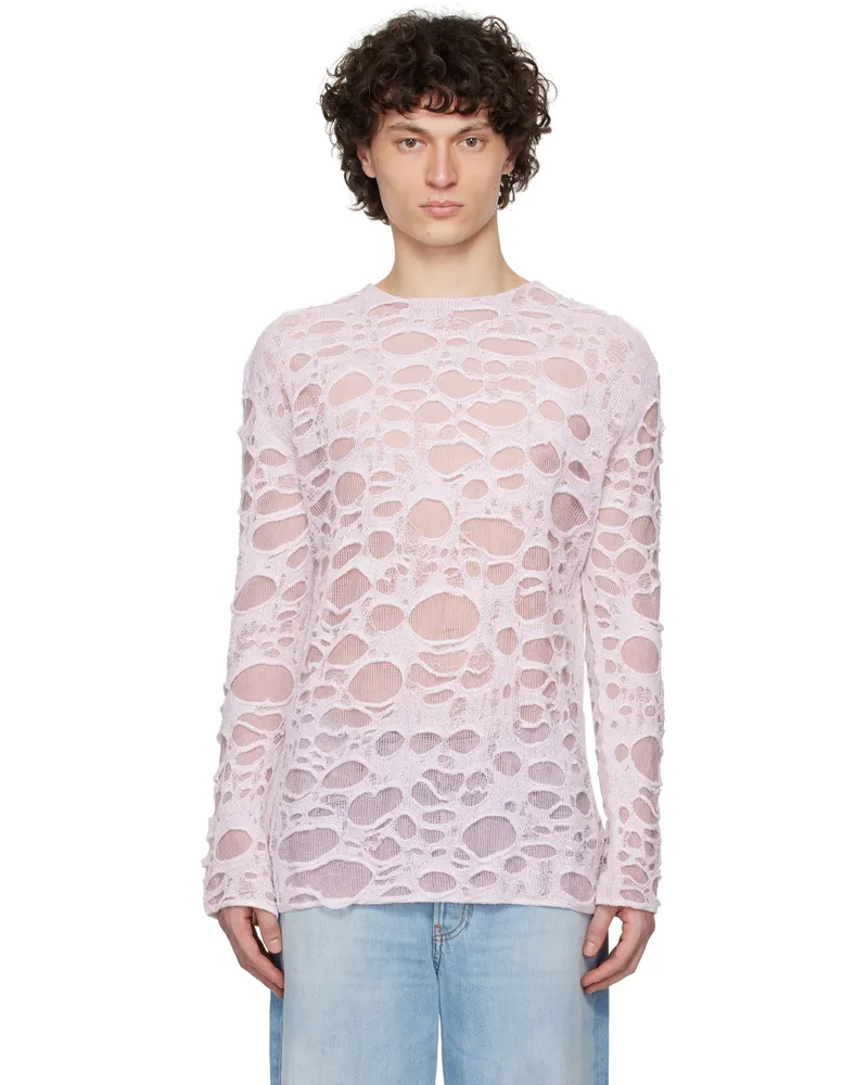 Acne Studios Pink & White Layered Knitted Sweater Bqs
