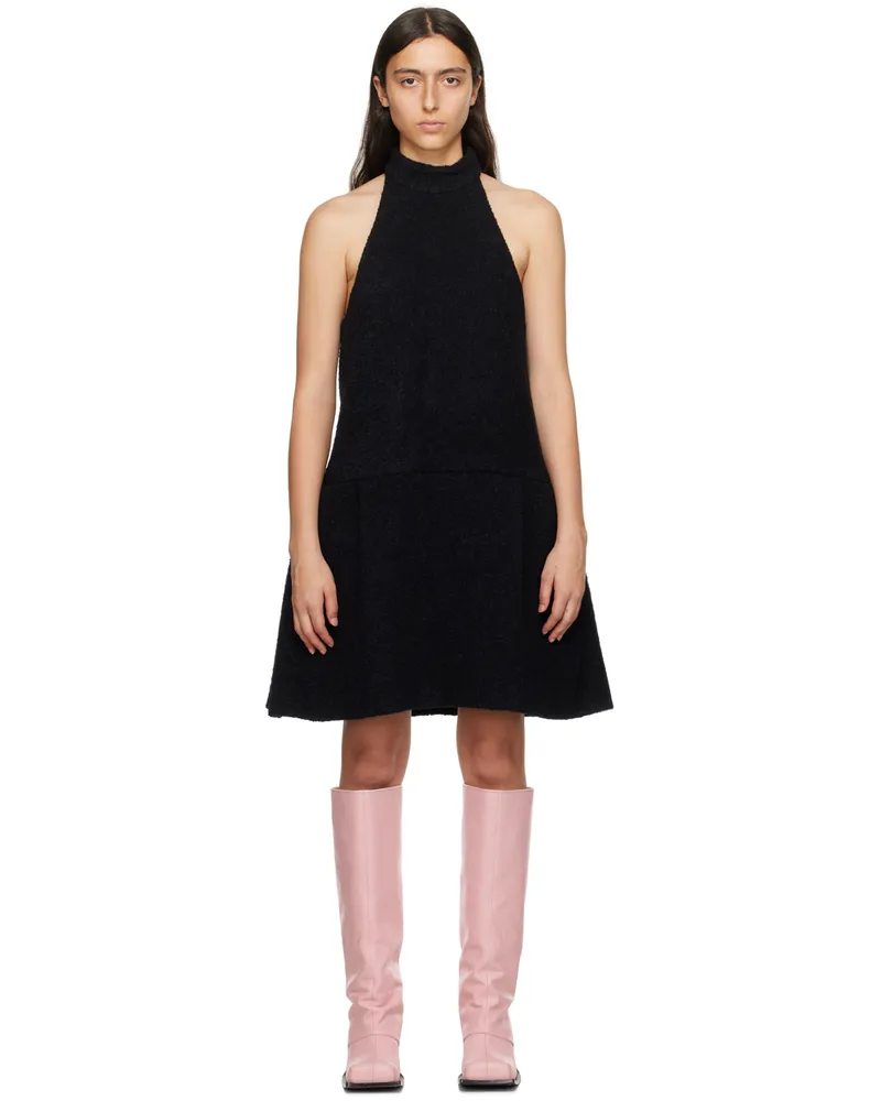 WE 11 DONE Black Pleated Minidress Black