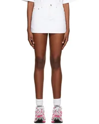 WE 11 DONE White Low-Rise Denim Mini Skirt White