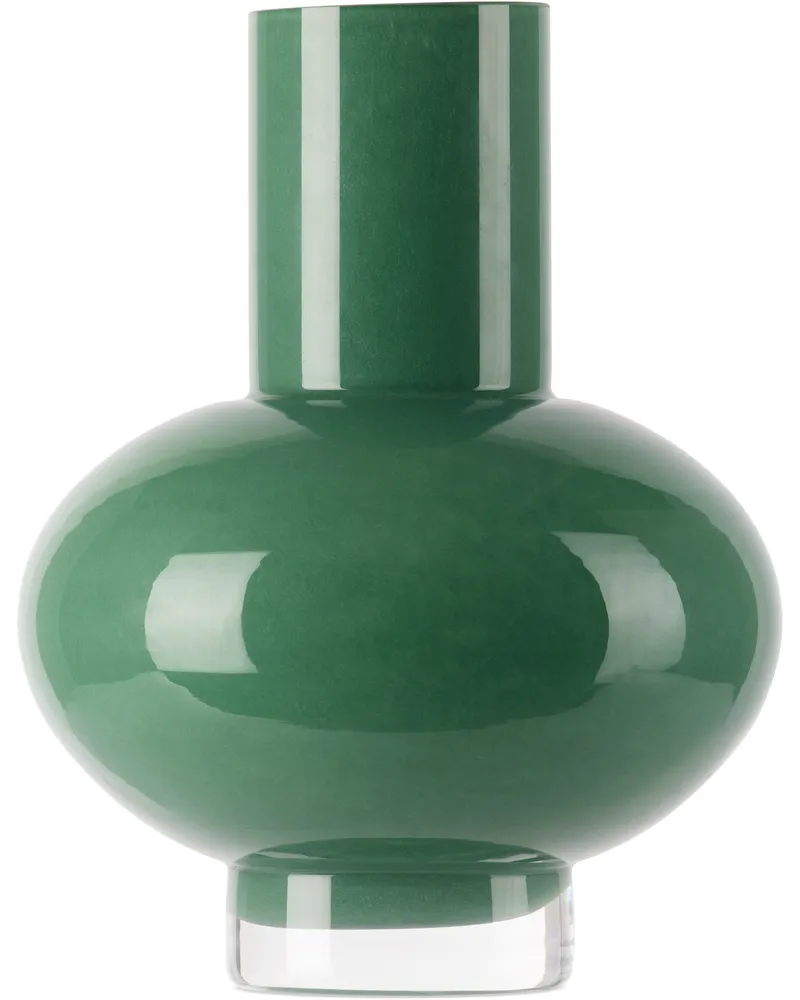 The Conran Shop Green Glass 23cm Vase Teal