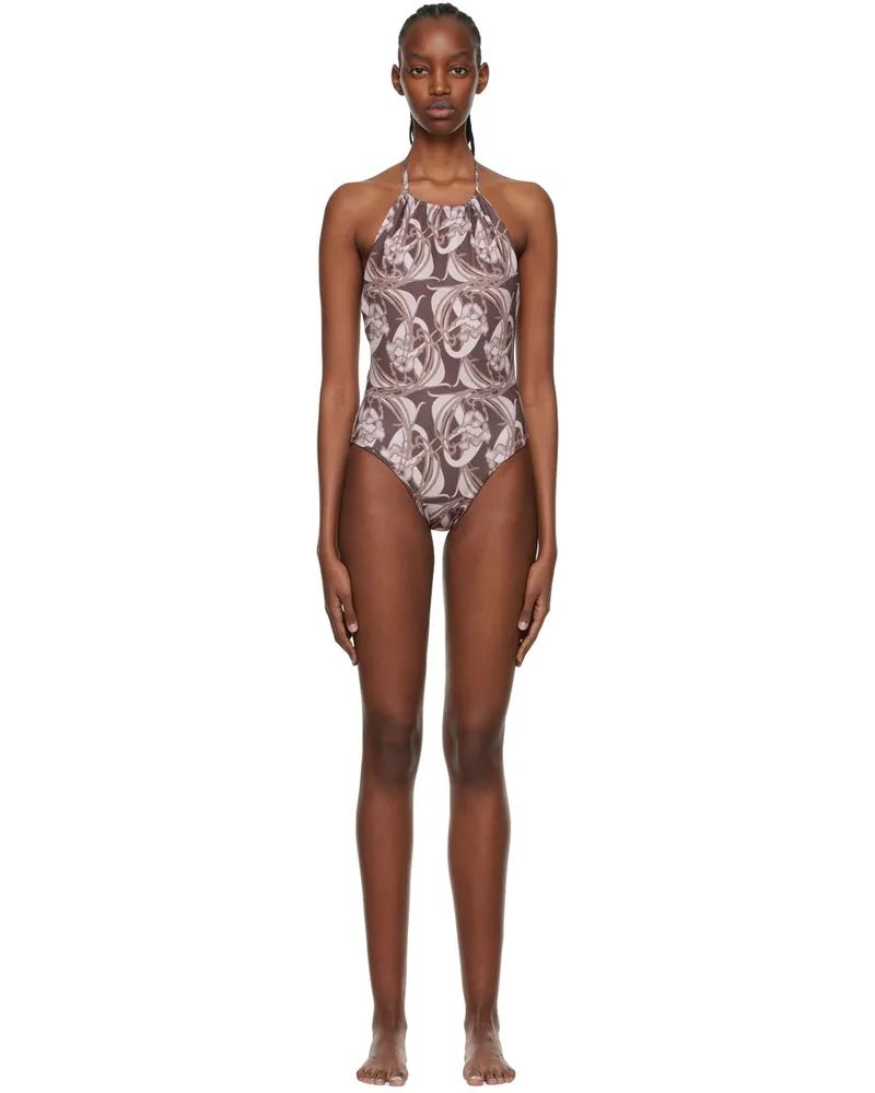 Anne Isabella SSENSE Exclusive Brown One-Piece Swimsuit Adele