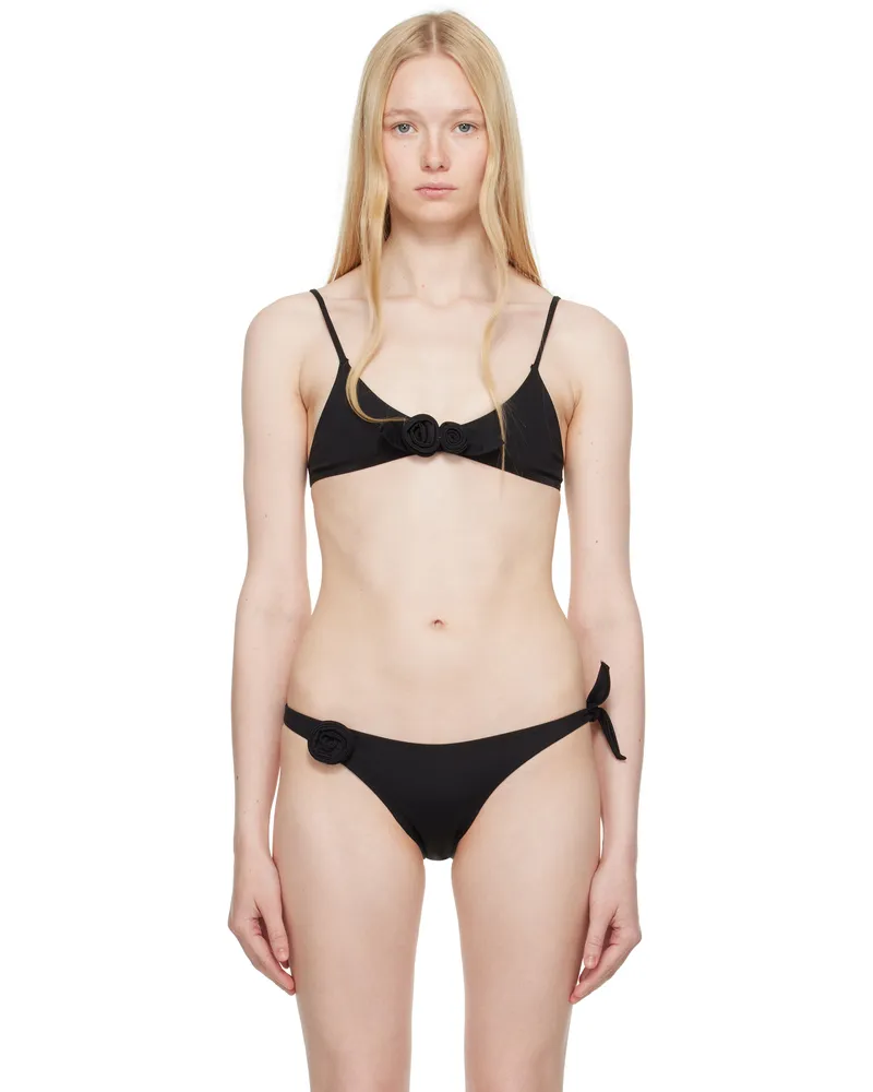 COPERNI Black Flower Bikini Top Black