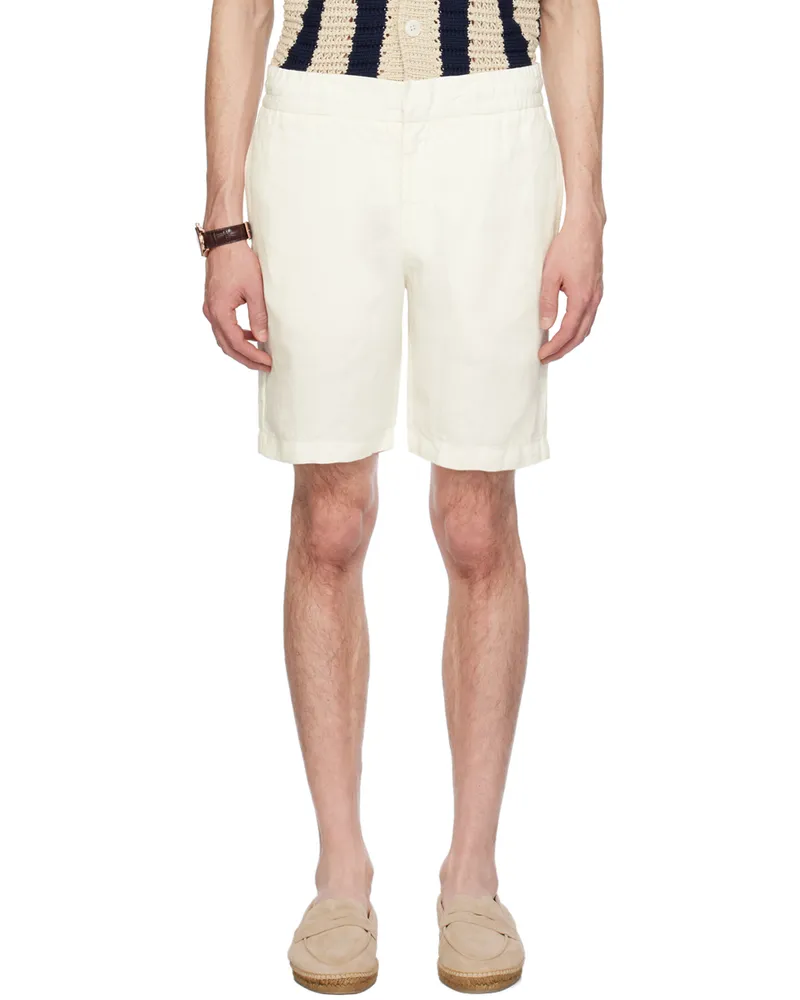 Orlebar Brown White Cornell Shorts Sandbar