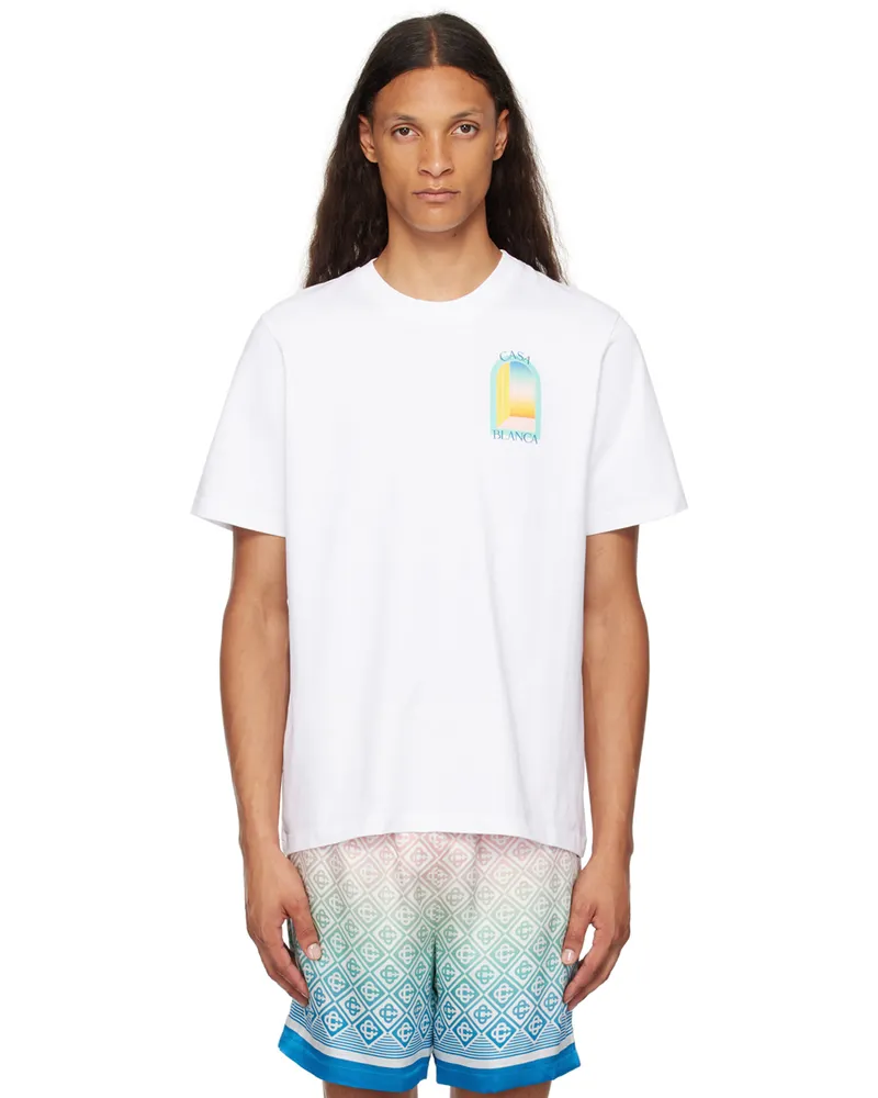 Casablanca Paris White L'Arc Coloré T-Shirt L'arc