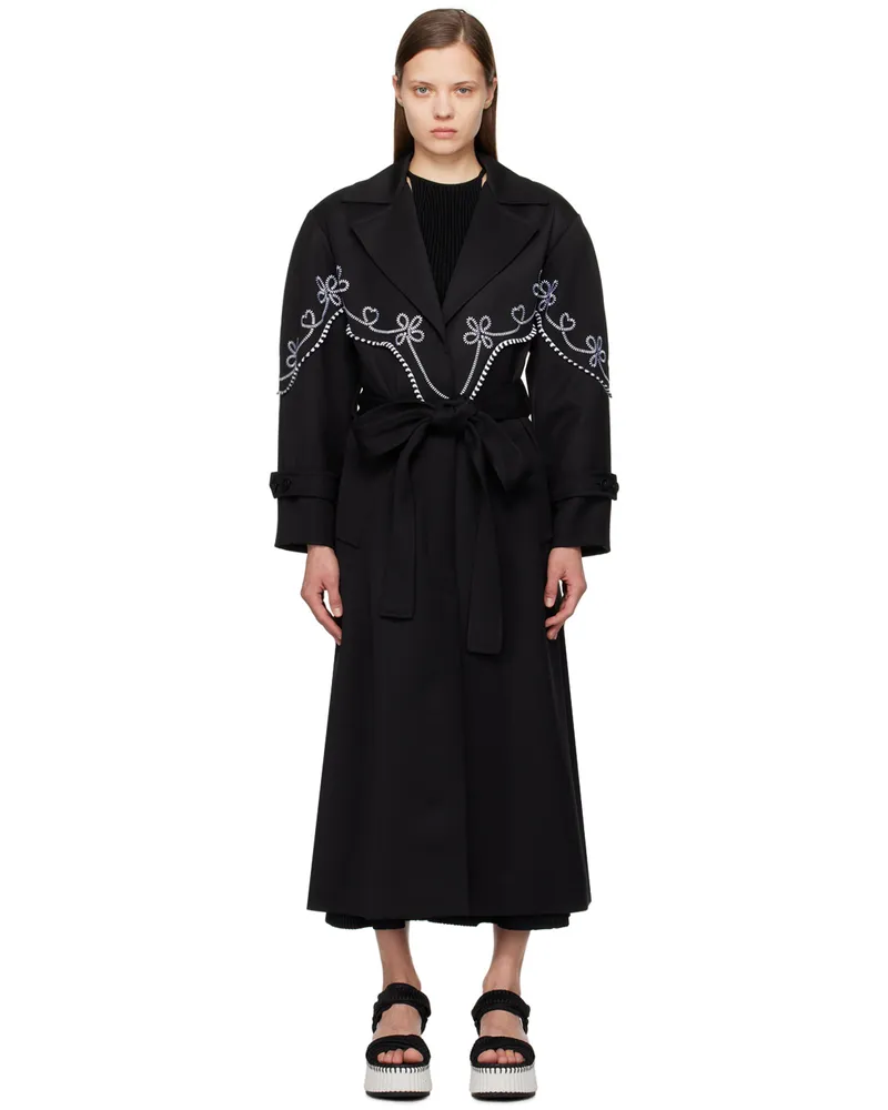 Chloé Black Embroidered Coat 001