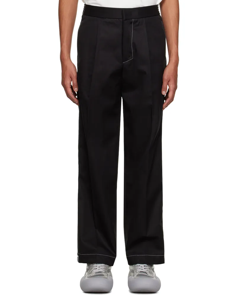 BONSAI Black Darted Trousers Black