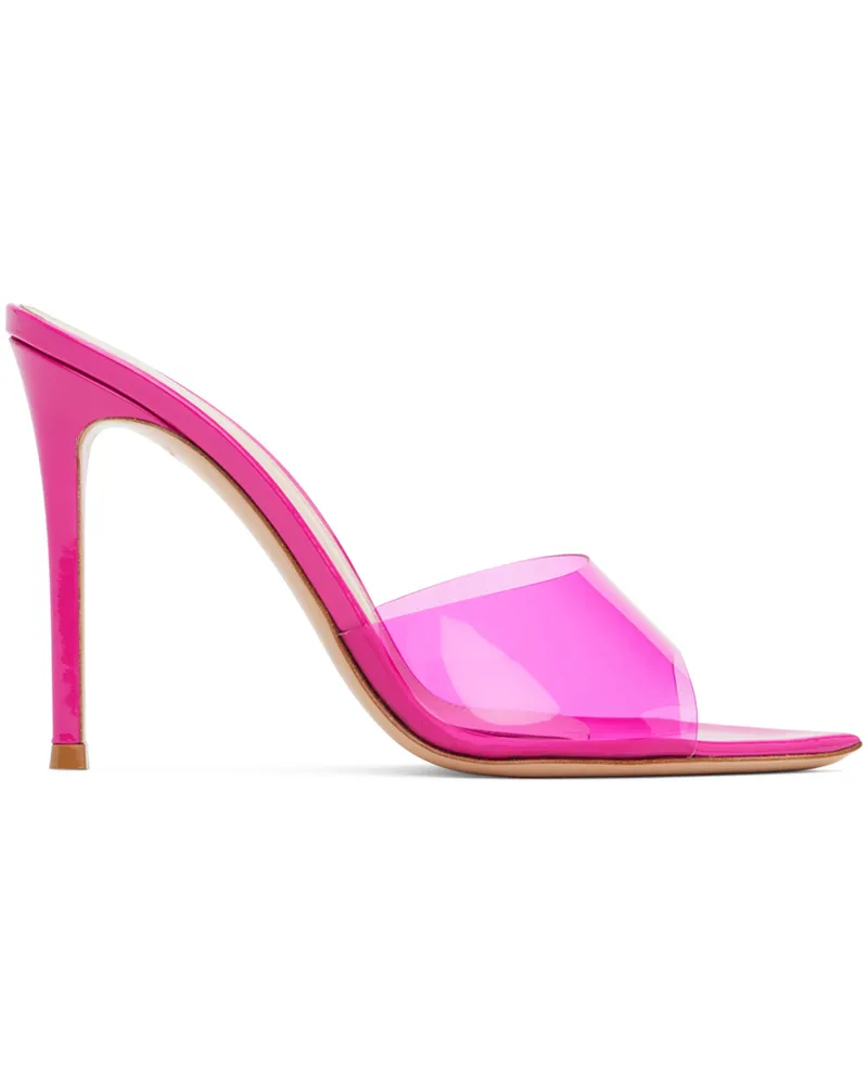 Gianvito Rossi Pink Elle 85 Mules Bloom+bloom