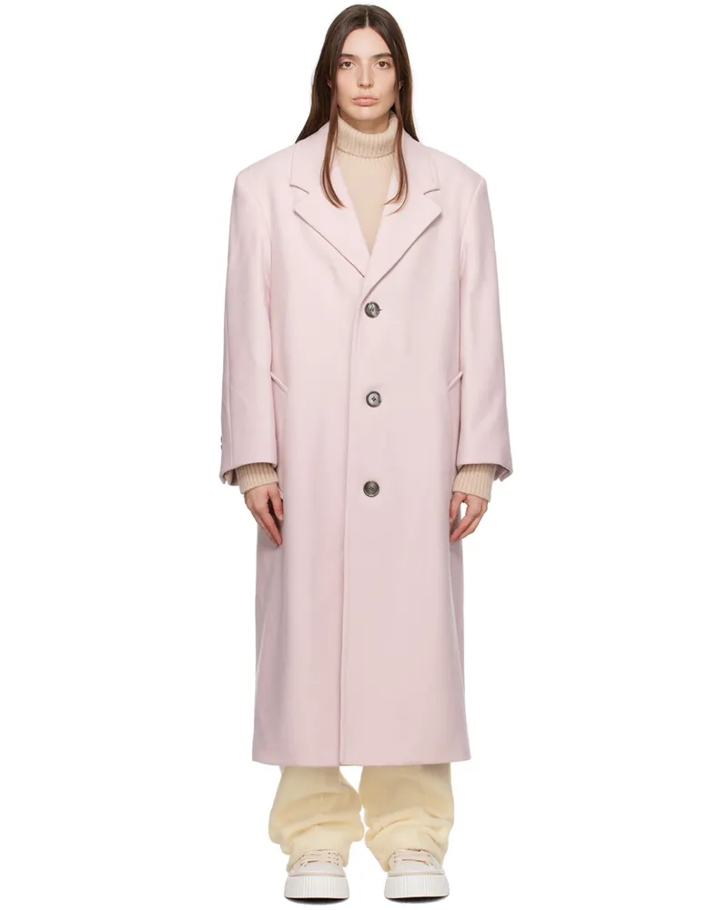 AMI Paris Pink Oversized Coat Powder