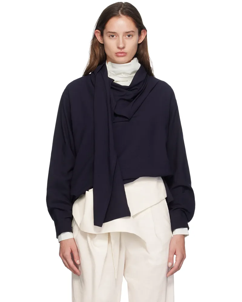 Issey Miyake Navy Two As One Blouse 79
