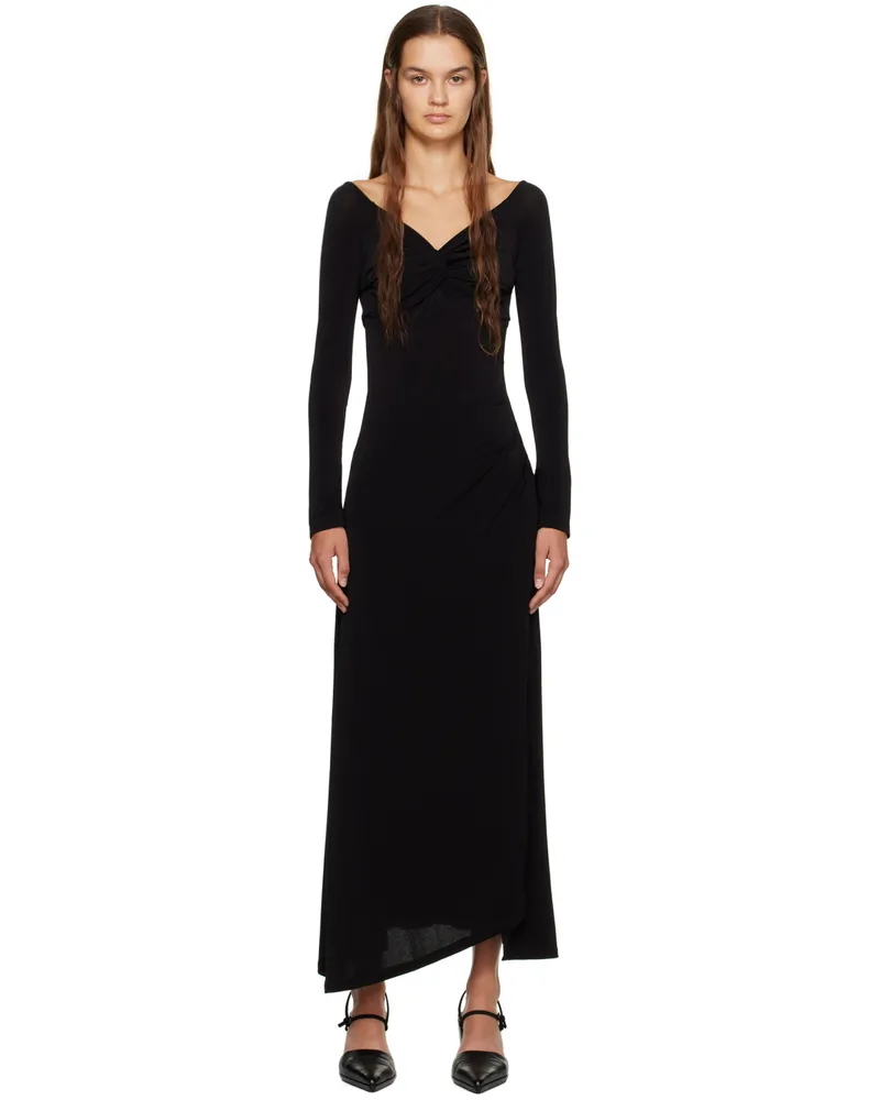 Han Kjøbenhavn Black Off-Shoulder Midi Dress Black