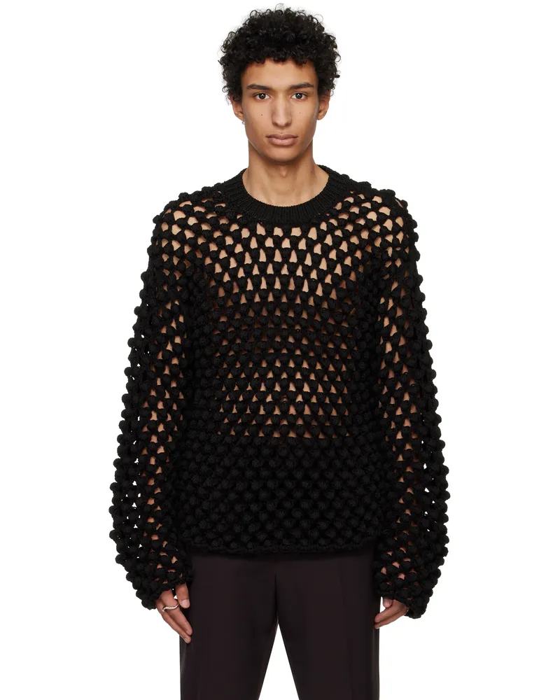 Jil Sander Black Crew-Neck Sweater 001