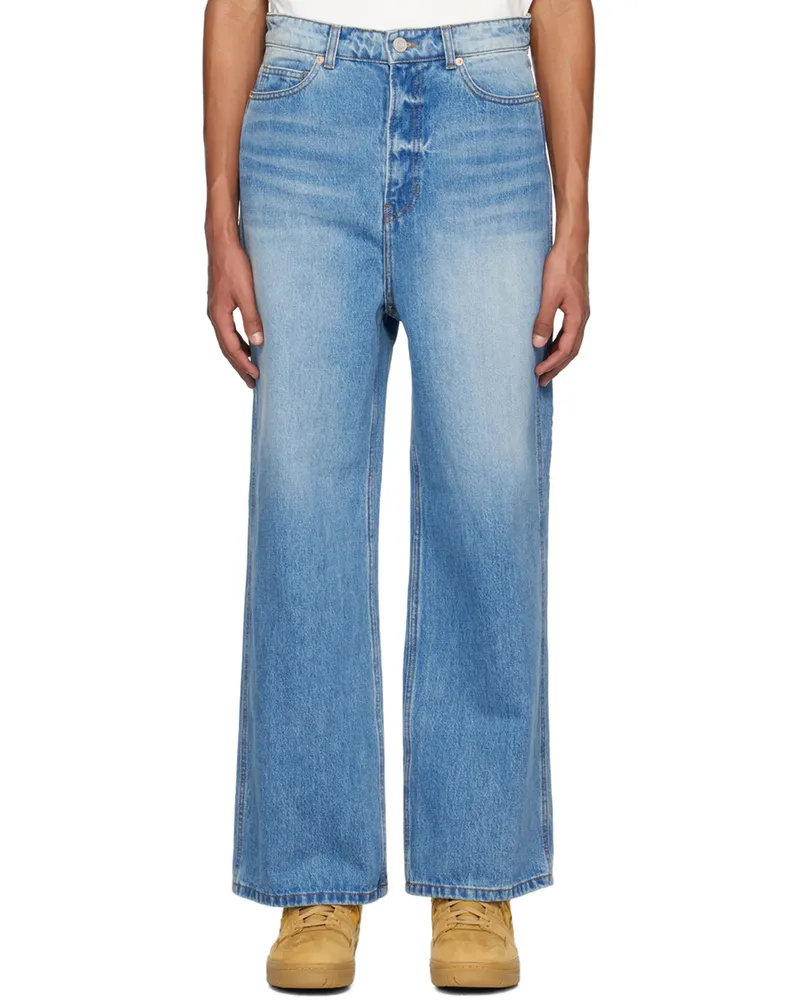 RECTO Blue Wide-Leg Jeans Bl