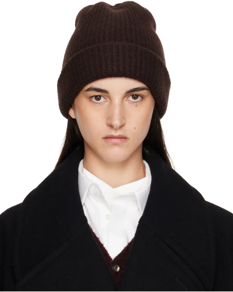 Maison Margiela Brown Cashmere Beanie 144