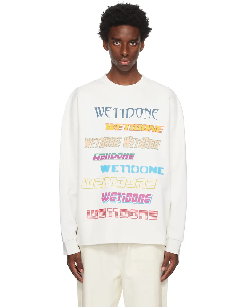 WE 11 DONE White Graphic Sweatshirt White